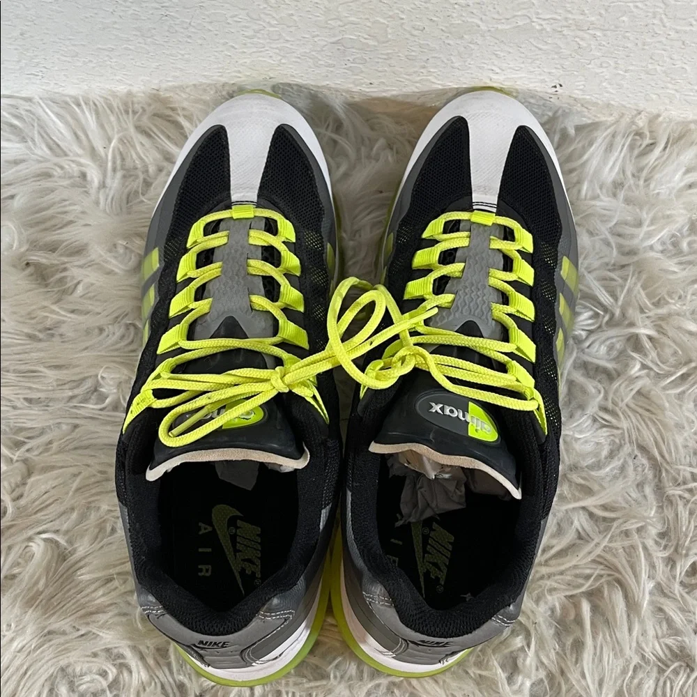 Nike Air Max ‘95 Men’s Size 11.5 White/Black/Volt/Silver 511307-010 Sneakers - Picture 6 of 11